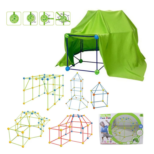 87 in 1 DIY Assembling Play House DIY Children Tent Building Toy, Style: With Tent Cloth